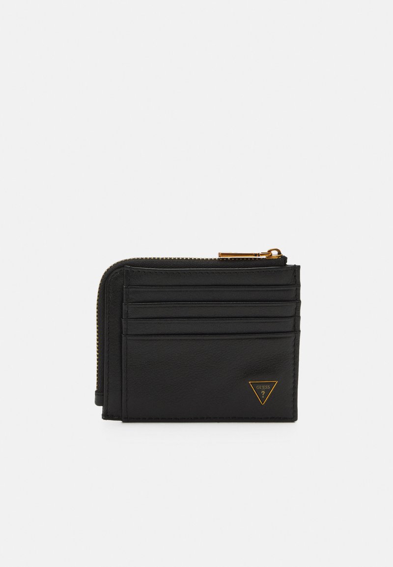 Guess SCALA CARD CASE ZIPPER UNISEX Portefeuille black/noir