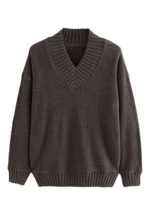 Next FLUFFY COSY V-NECK LONGSLEEVE - Jersey de punto - chocolate brown