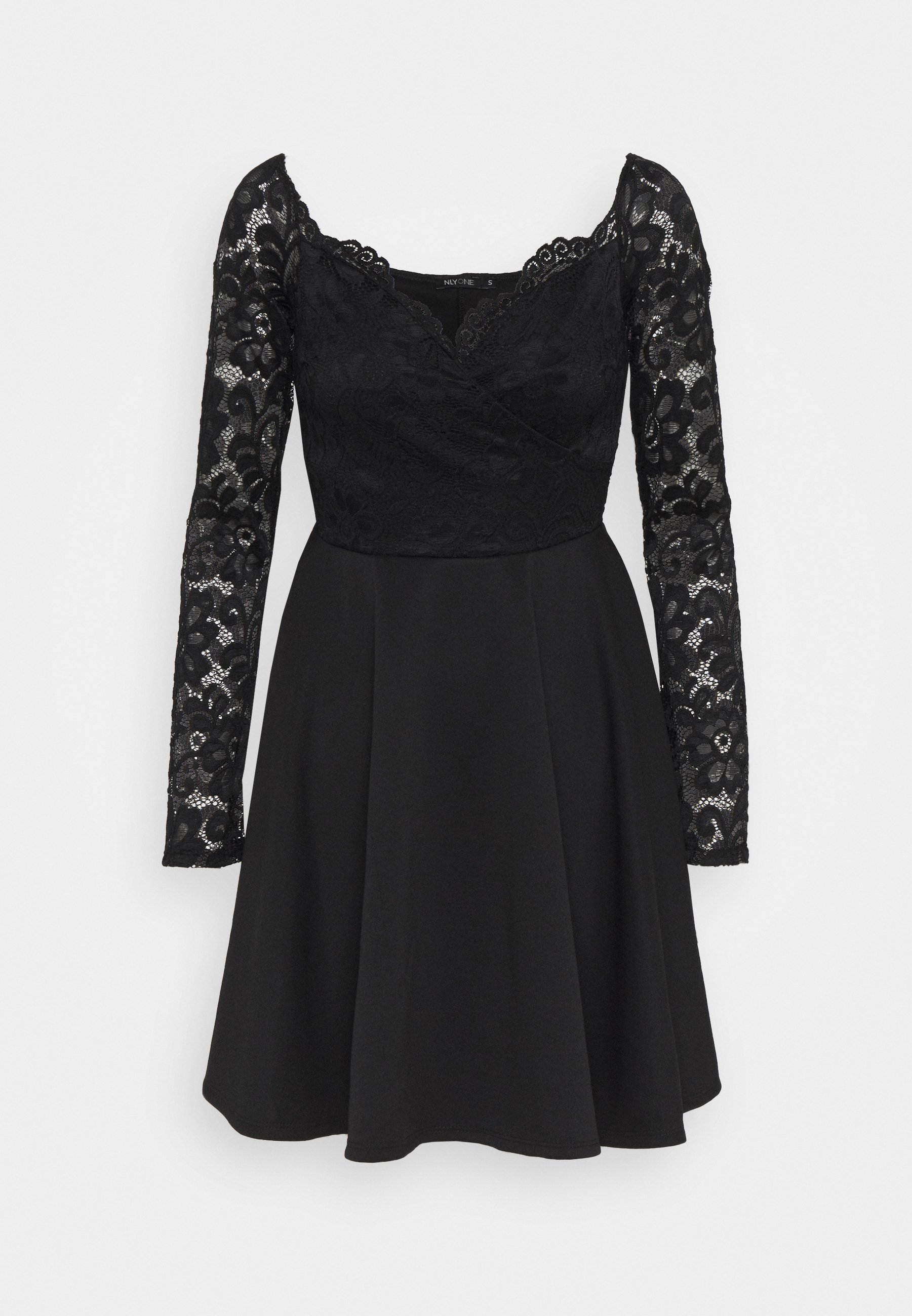 Nly By Nelly Off Shoulder Skater Cocktailkleid Festliches Kleid Black Schwarz Zalando De