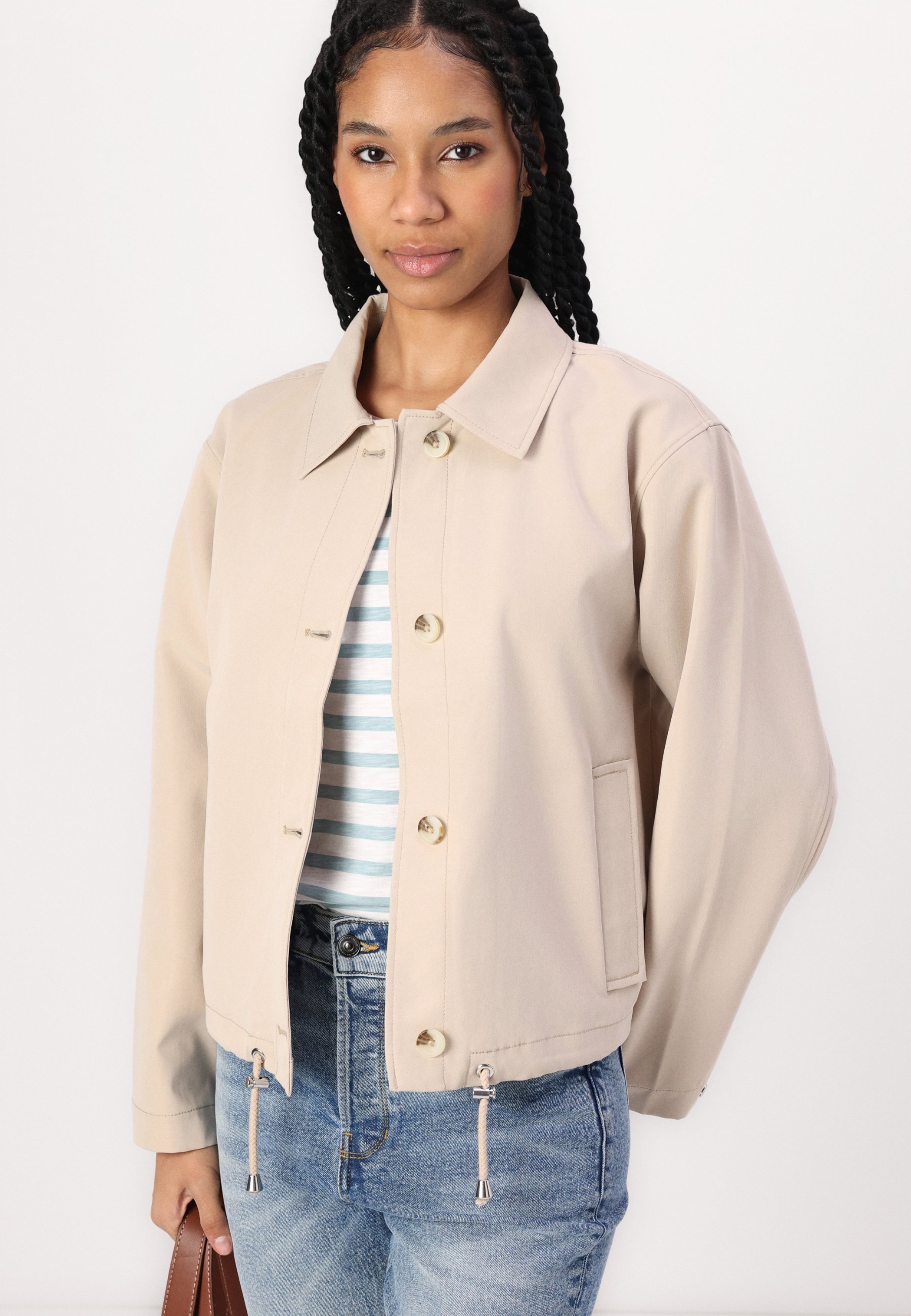 【6月12日迄】 roughlow jacket(beige ) TOM TAILOR DENIM EASY SHORT JACKET - Light jacket - soft