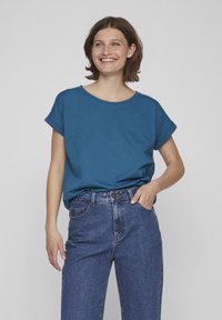 VILA VIDREAMERS NEW NOOS - Základné tričko - moroccan blue