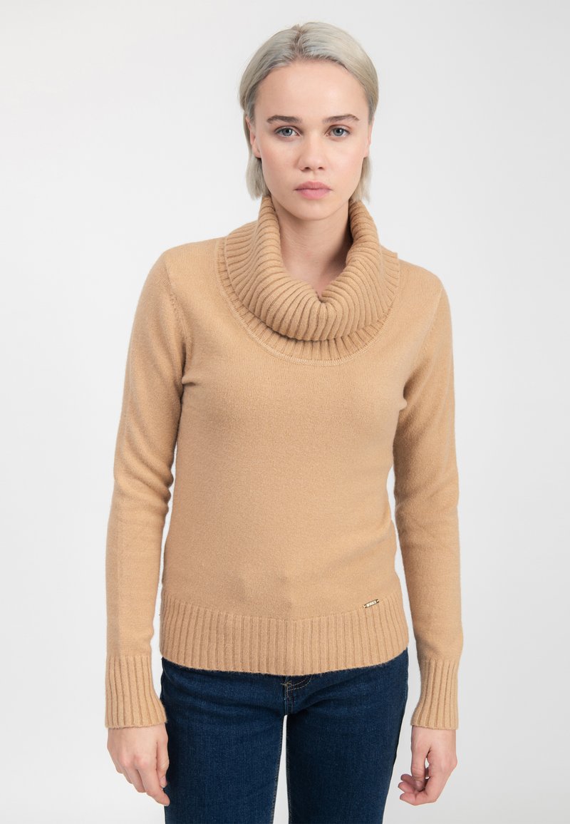 INFLUENCER COWL-NECK - Trui - camel
