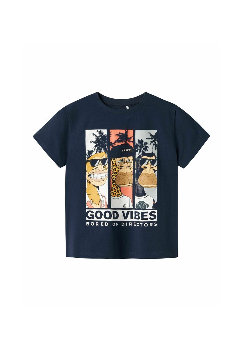 name it T-shirt print donkerblauw