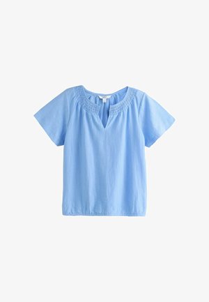 Next, REGULAR FIT - SHORT SLEEVE NOTCH NECK SHIRRED BUBBLEHEM T-SHIRT . - Blouse - blue