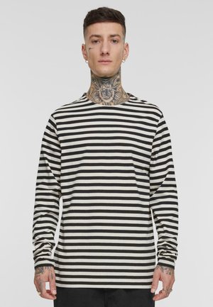 STRIPE LS - Top s dlhým rukávom - whitesand black