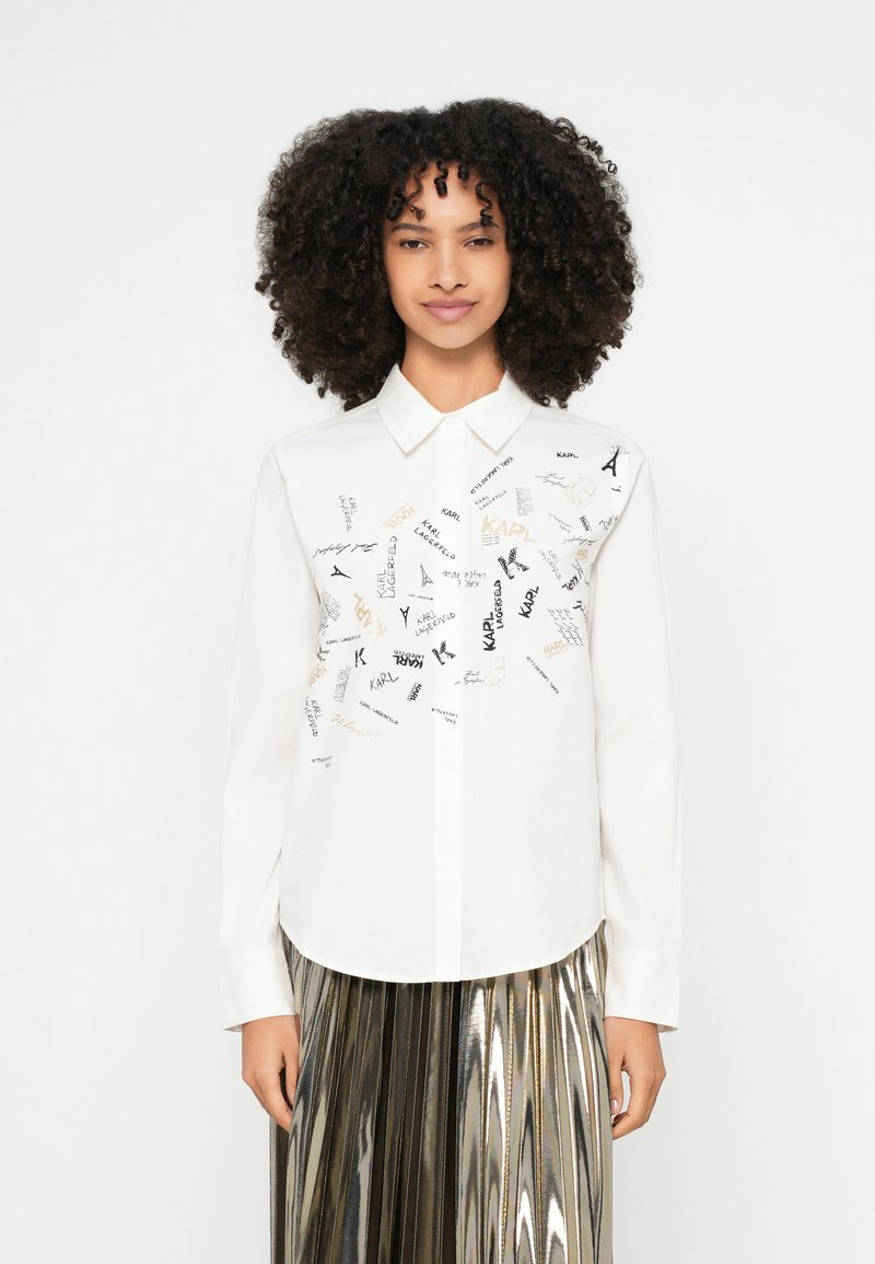 Karl Lagerfeld Overhemdblouse wit Karl Lagerfeld Overhemdblouse wit