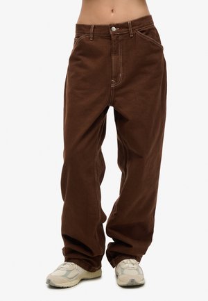 CONTRAST CARPENTER  - Flared Jeans - pinecone brown