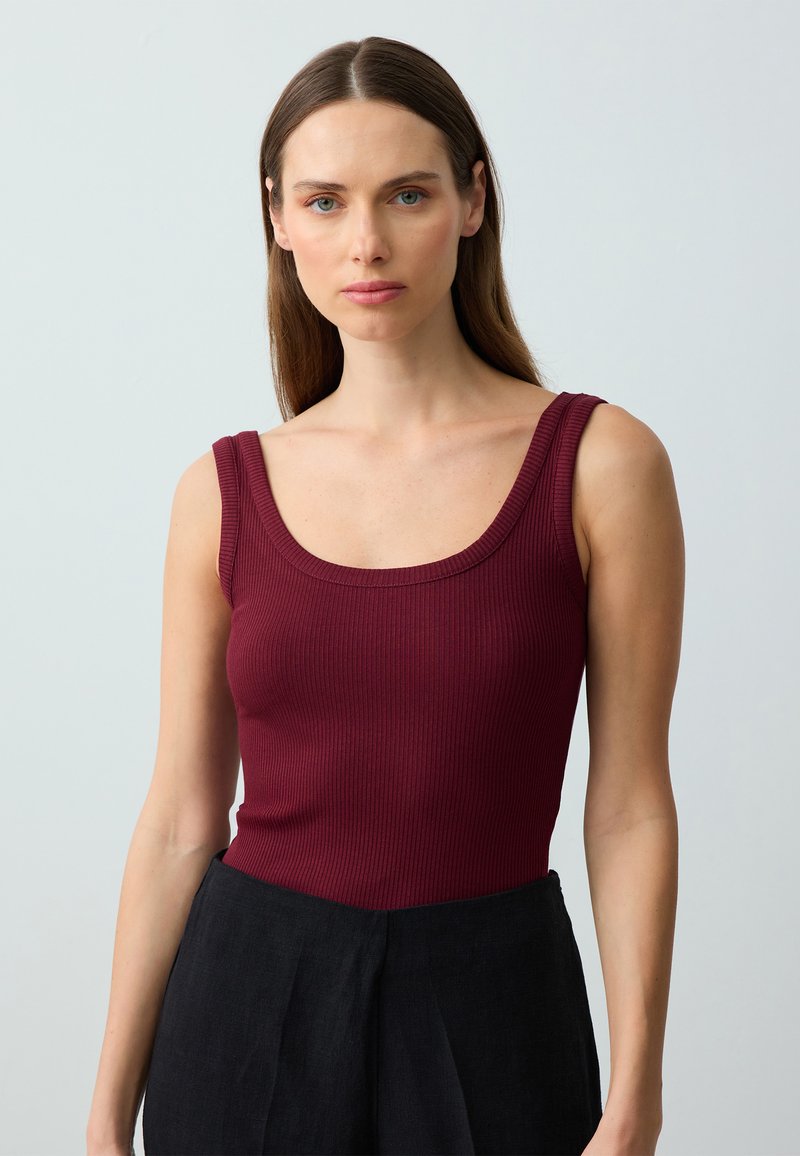 Jimmy Key SLIM FIT - Top - burgundy