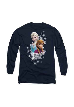 FROZEN ELSA AND ANNA SNOWFLAKE PORTRAIT - Long sleeved top - dark blue