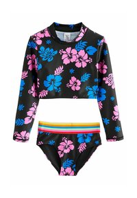 Next LONG SLEEVED SET - Bikini - black tropical print