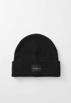MONO LOGO PATCH BEANIE - Adīta cepure - black