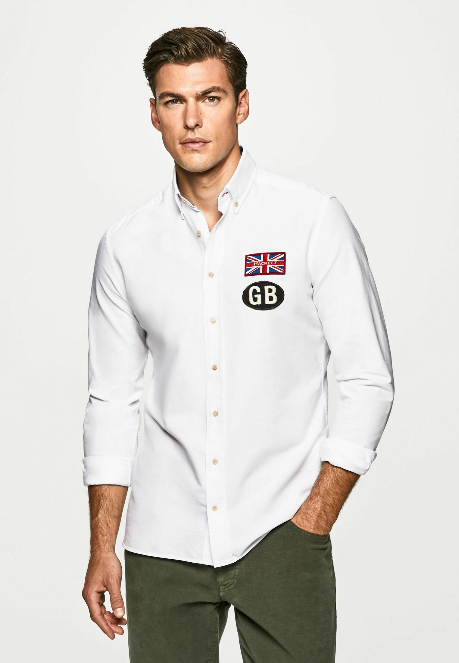 Hackett London GB BADGE OXFORD - Overhemd - white/crème - Zalando.nl