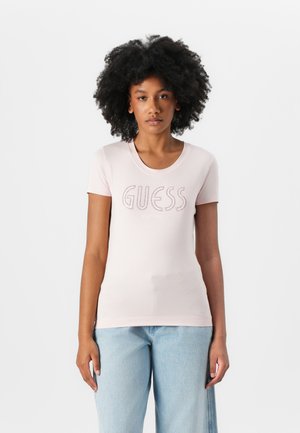 Guess LOGO TEE - T-shirt imprimé - low key pink