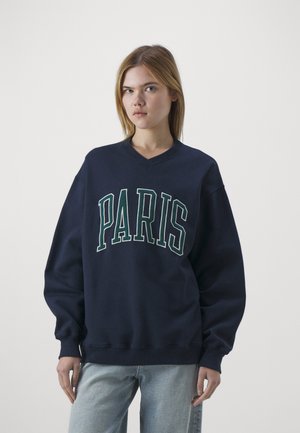 OVERSIZED ASPEN GRAPHIC CREW SWEATSHIRT - Felpa - NAVY BLAZER (PARIS GRAPHIC)