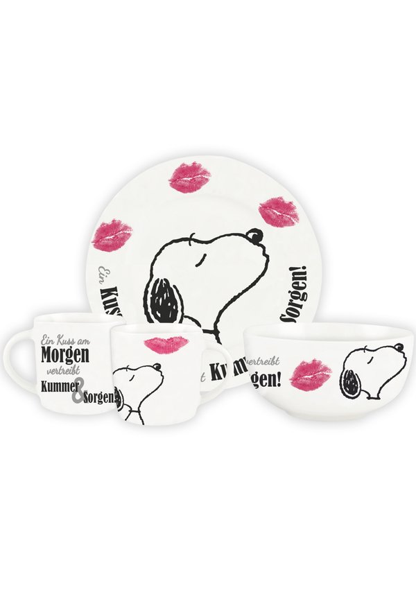 THE PEANUTS FRÜHSTÜCKSSET SNOOPY - EIN KUSS AM MORGEN, VERTREIBT - Kinder Geschirrset - mehrfarbig