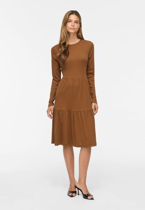 VILA Knee-length Long sleeved - Robe pull - toffee