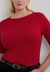 Lauren Ralph Lauren Woman STRETCH COTTON BOATNECK TEE - T-shirt básica - festive red