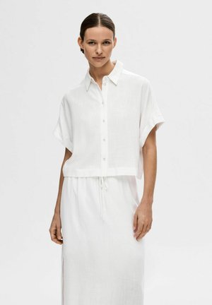 SLFVIVA CROPPED SHIRT - Skjortebluser - snow white