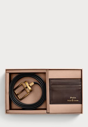Polo Ralph Lauren, LEATHER BELT & CARD CASE GIFT SET - Riem - brown