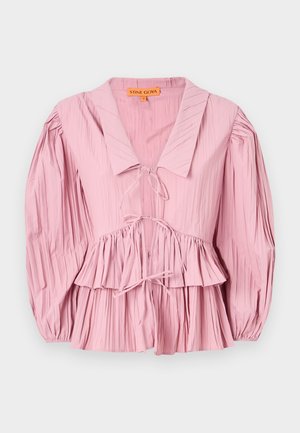 Stine Goya PLEATED BALLOON SLEEVE TIE - Pusero - pink nectar