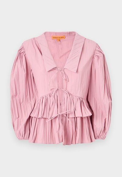 Stine Goya PLEATED BALLOON SLEEVE TIE - Bluse - pink nectar