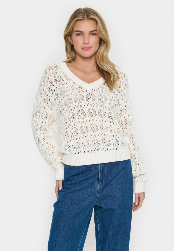 JUNASZ V-NECK - Strickpullover - ice