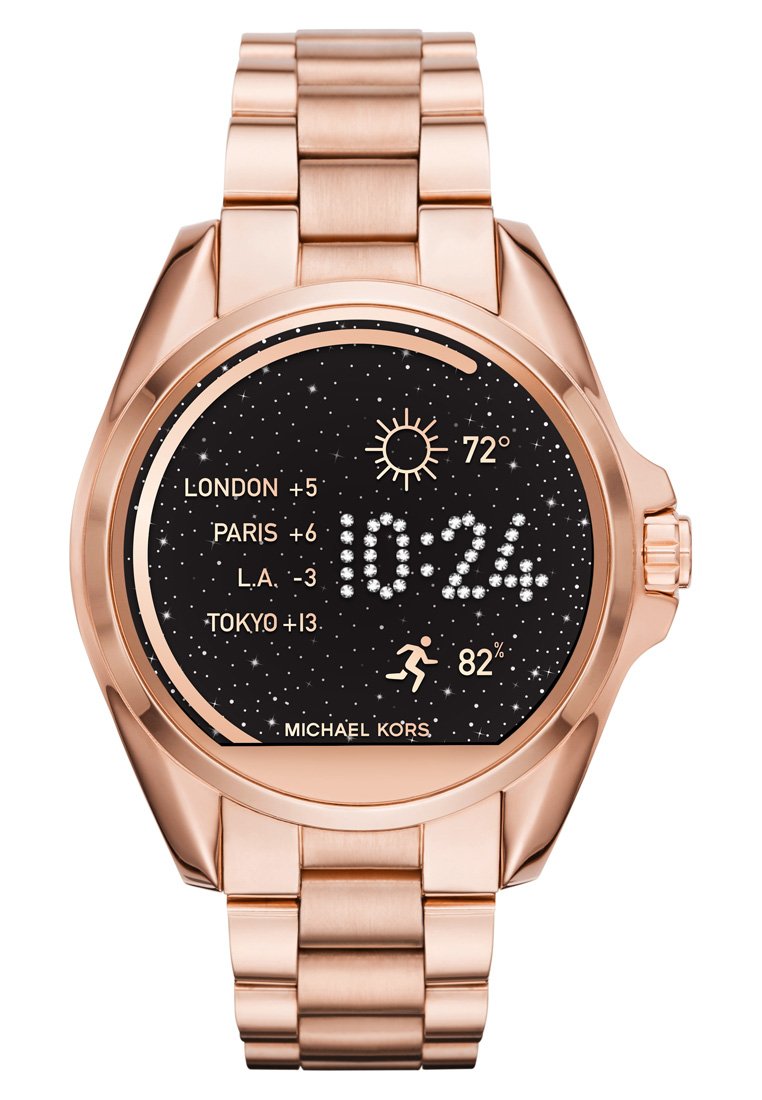 Montre connectée Michael Kors pour femme, Bradshaw 2 en acier inoxydable  doré rose avec bracelet en acier inoxydable et silicone multicolore,  MKT5090 : : Mode