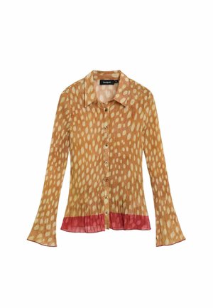 Desigual, PLEATED PRINTED SHIRT - Camicia - brown