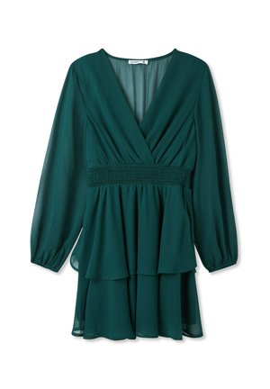 Terranova BALZE PUNTO SMOCK IN VITA - Vestito casual - verde scuro