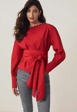 LONG SLEEVE WRAP REGULAR FIT - Blus - red