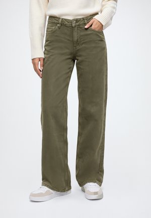 Gina Tricot, BBY WIDE JEANS - Дънки с широк крачол - khaki