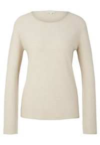 TOM TAILOR MIT RUNDHALSAUSSC - Strickpullover - beige