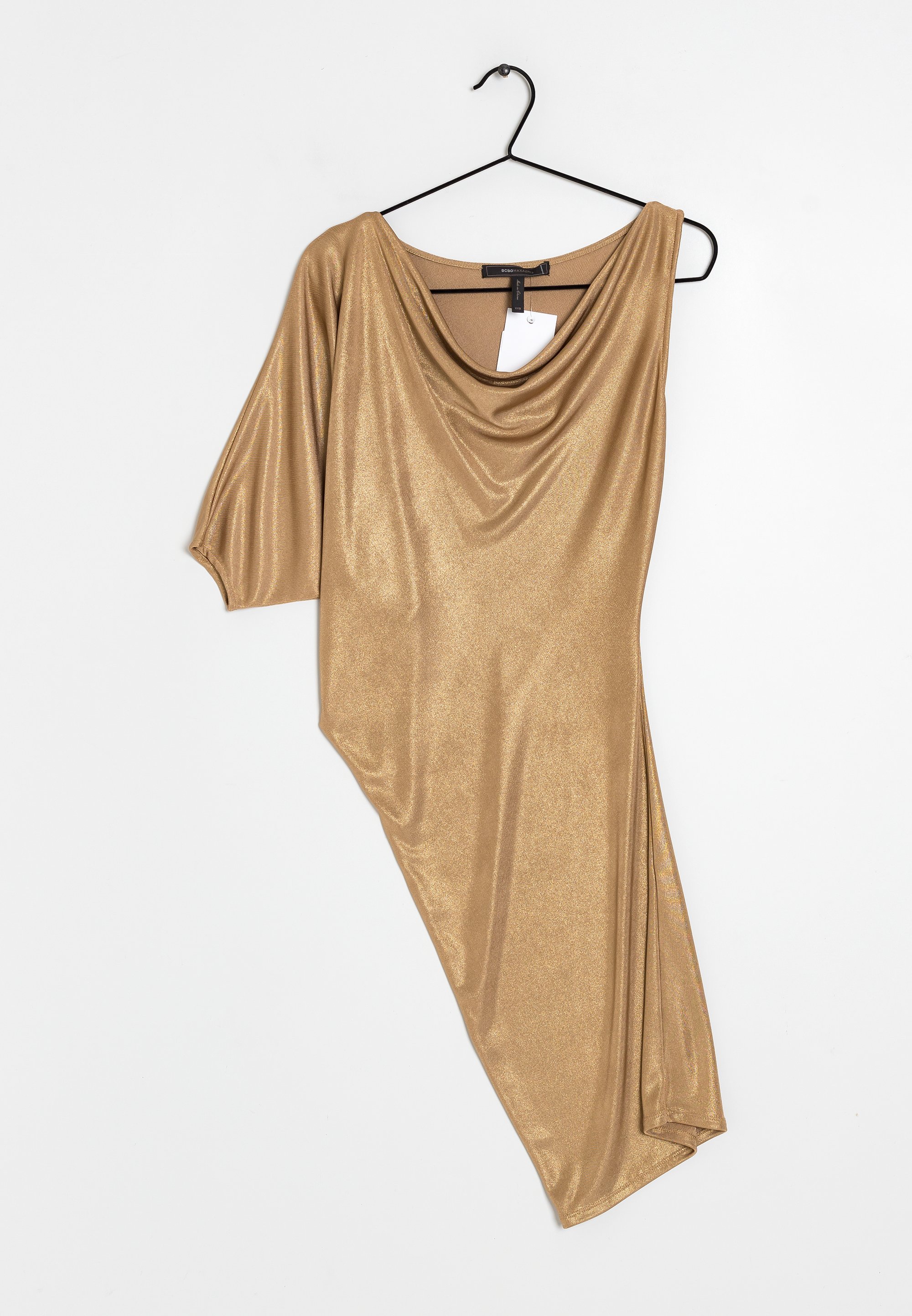 slim fit dress slacks BCBGMAXAZRIA Girls 3D Flower Sequin Dress in Gold main image 0