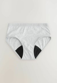 Šedé bavlněné hipster kalhotky s černými akcentními panely, se soft elastickým páskem s embossed nápisem "NEXT."