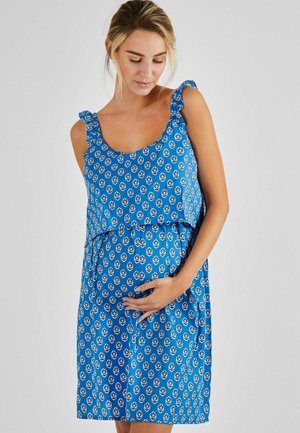 BATIK FLUTTER SLEEVE MATERNITY  NURSING - REGULAR FIT - Chemise de nuit / Nuisette - blue