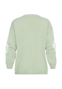 Cloud 5ive CREWNECK WITH FLOWERS - Svetrík - mint white