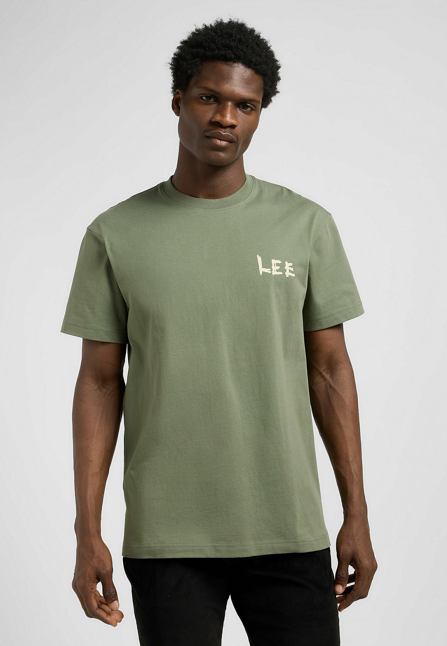 STONE  グリーン Tシャツ Lee SHORT SLEEVE ELEVATED LOGO TEE - RELAXED FIT - Print T