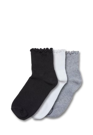 RUFFLE 3-PACK - Sokker - black/white/heathergrey