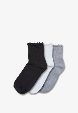 RUFFLE 3-PACK - Socks - black/white/heathergrey