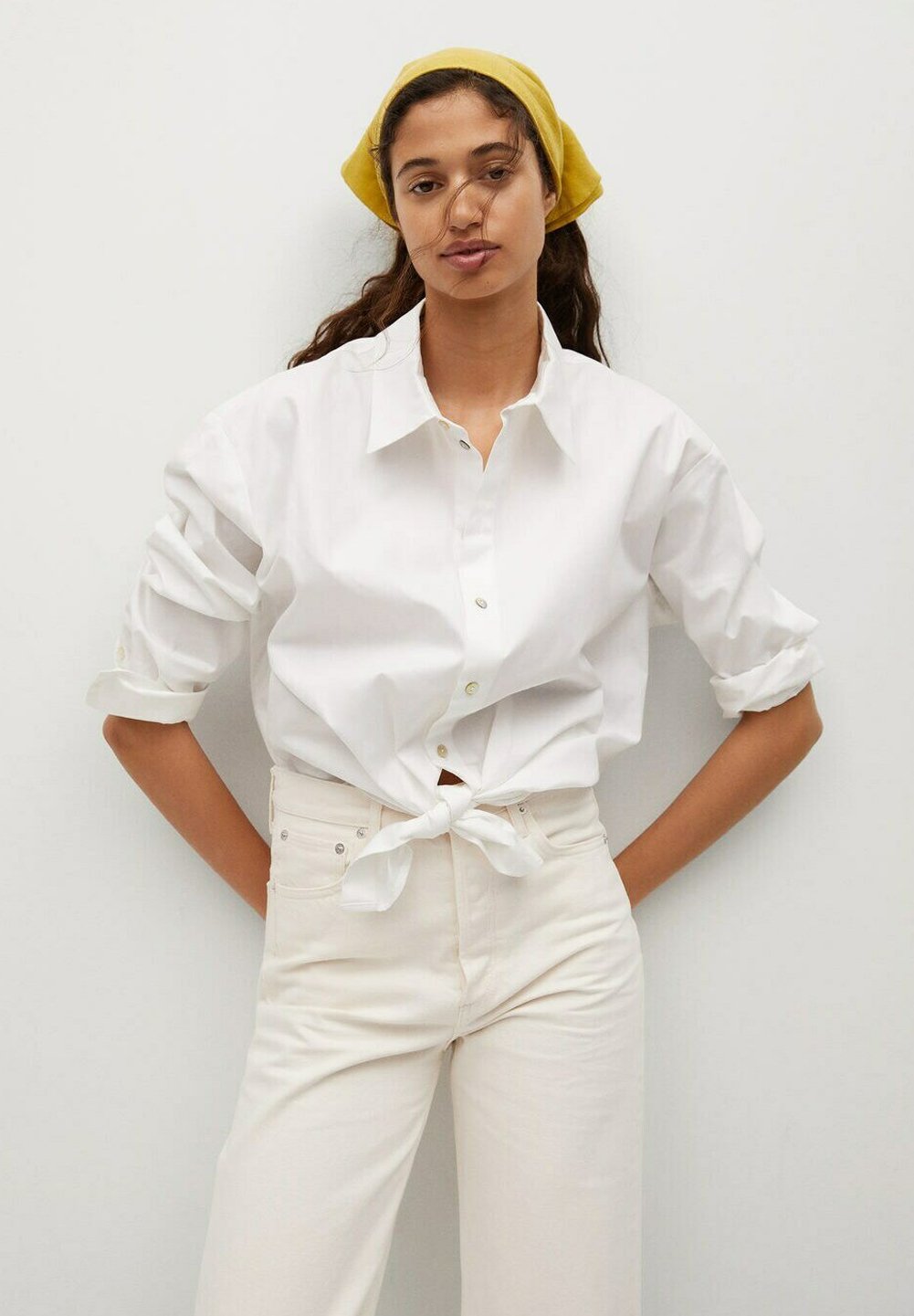 Mango GABRIELA - Flared Jeans - ecru 