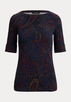 Lauren Ralph Lauren, PAISLEY STRETCH COTTON BOATNECK TEE - Μπλουζάκι με στάμπα - navy multi
