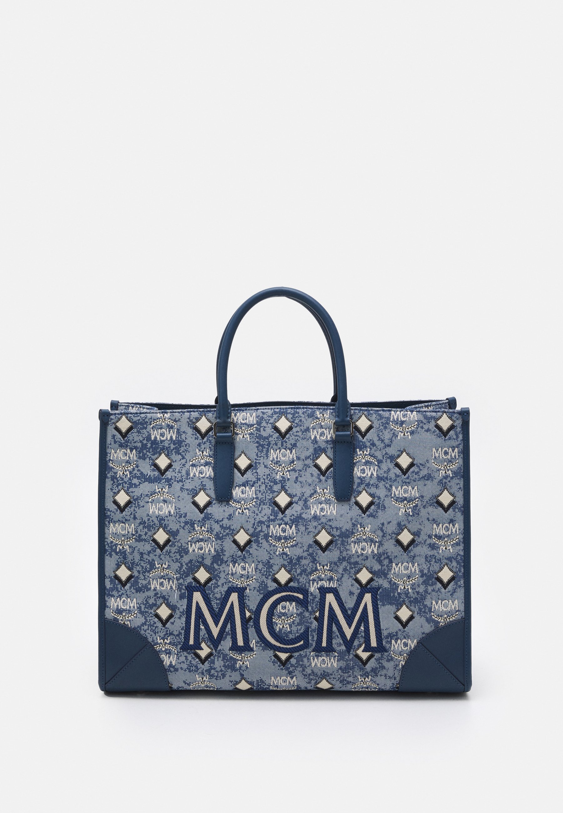 mcm blue tote bolsa
