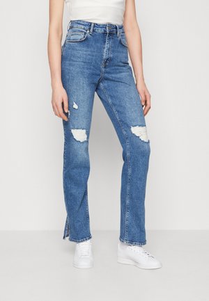 ONLY ONLBILLIE SLIT - Straight leg jeans - medium blue denim