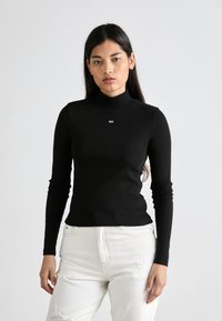 Tommy Jeans - ESSENTIAL MOCK NECK - Ilgarankovis viršutinės dalies drabužis - black Miniatiūros vaizdas 1