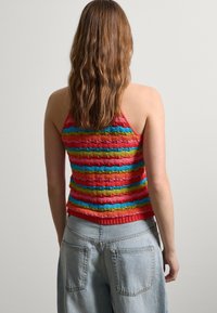 Stefanel Top - sky blue red