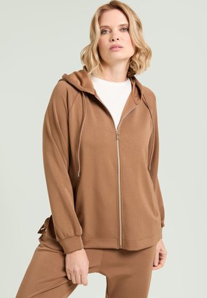 CON CAPPUCCIO - Sweat zippé - marrone
