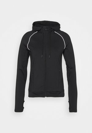 ZIP THROUGH HOODIE WITH REFLECTIVE DETAILS - Fleece jacket - black