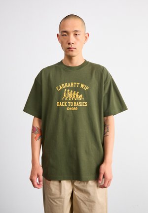 Carhartt WIP BASICS - Camiseta estampada - office green/winter spice