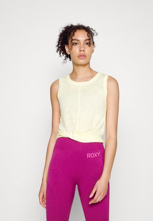BREEZY TWIST FRONT CROP TANK - Top - honeysuckle yellow