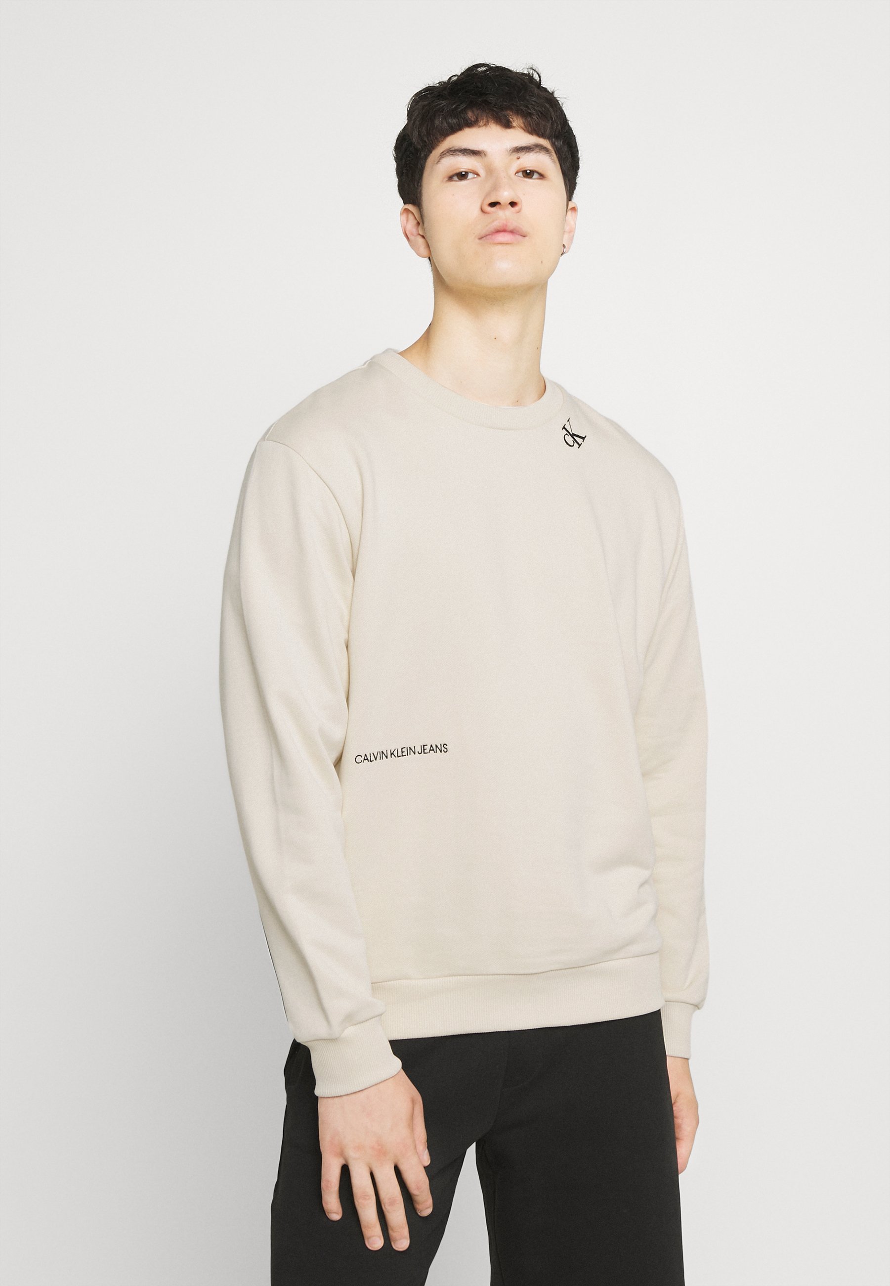Calvin Klein Jeans TAPE CREW NECK - Sudadera - muslin/beige - Zalando.es